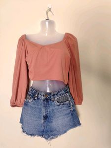 Puff Sleeve Crop Top