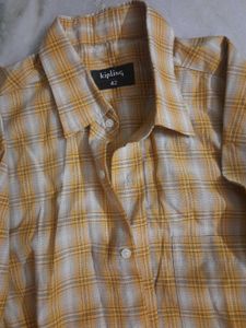 Kipling Yellow Plaid Shirt - Size 42