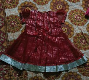 Maroon Colour Umbrella Cut Kurti Set For Girls