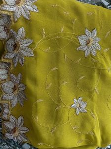 Chartreuse Embroidered Fabric