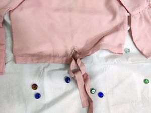 Pink Full Sleeve Crop Top