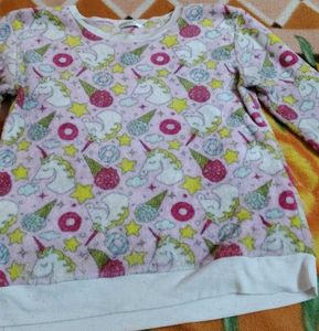 Cute Unicorn Print Sweatshirt