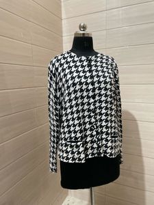 Houndstooth Print cardigan