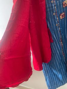 Ethnic Kurta With Cherry Red Pallazo