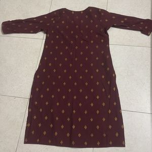 Maroon &amp; Gold Print Tunic Dress