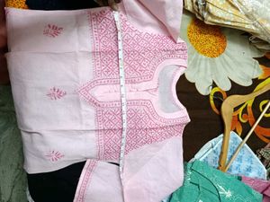 Pink Embroidered Kurta