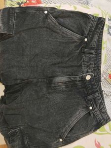 Black Denim Cargo Pants