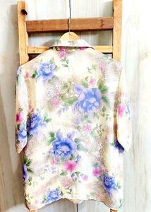 Floral Cream Colour Shirt Size-40