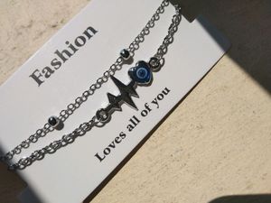 Double Chain Evil Eye Bracelet