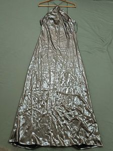 ZARA Silver Maxi Dress with Rheinstone Straps