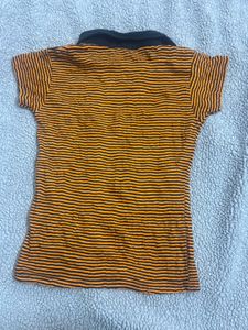 Body Fit Striped Polo Top