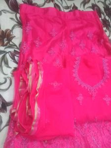 Hot Pink Embroidered Lehenga 34&#34; Size Non  Stiched