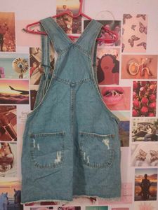Blue Denim Mini Dungaree Dress