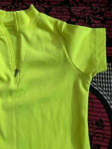 Neon Yellow Quarter Zip Shirt