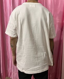 White Graphic Tee with Pocket