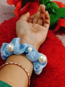 Blue Pearl Scrunchie