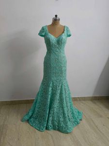 Mint Lace Mermaid Gown