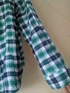 DNMX Plaid Flannel Shirt - Green &amp; Navy