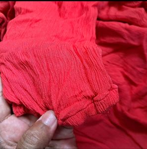 Dot&#39;s Coral Crush Fabric Top
