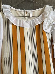 Striped Blouse with Floral Detail