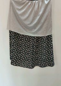 Floral Black Print Skirt