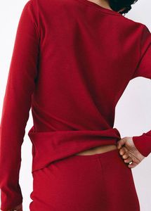 Rust Ribbed Henley Pyjamas