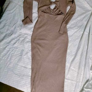 Stylish Brown Knit Dress