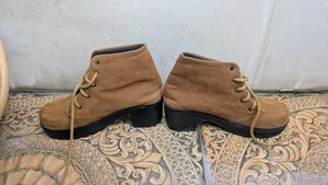 Brown Ankle Boots with Rhinestones - Size 6