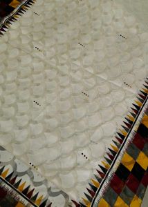 Off White Unique Patterned Saree