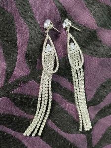 Rhinestone Tassel Drop Earrings