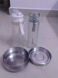 Lunch Box & Water Bottle Set,used