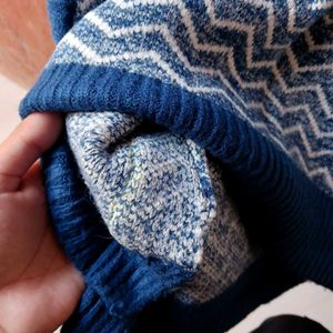 Blue Patterned Sweater Vest