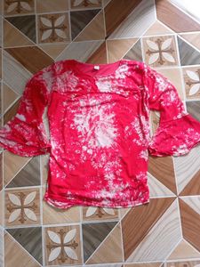 Red Tie-Dye Top