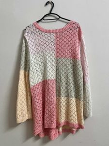 Pastel Colorblock Knitted Cardigan