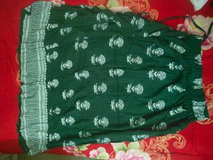 Green Floral Ethnic Skirt