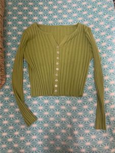 Order Fast💚- Green Ribbed Button-Down Cardigan