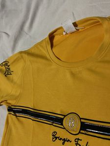 Yellow soft  Graphic T-Shirt