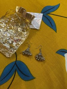 Silver Jhumka Earrings