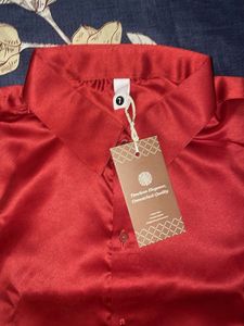 Red Button-Down Shirt