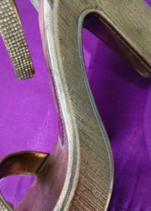 Gold Glitter Heel Sandals
