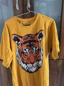 Yellow Tiger Graphic Print Tee