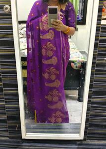 Purple Floral Saree