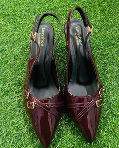 Chic Burgundy Slingback Heels