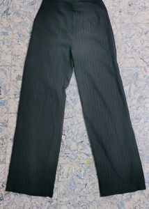 Urbanic Tie Up Charcoal Striped Trousers