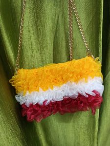 Ruffled Colorful Clutch