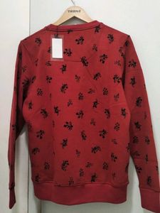 Red Floral Print Sweater