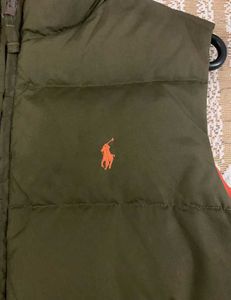 Dual Olive &amp; Tangerine Puffer Vest