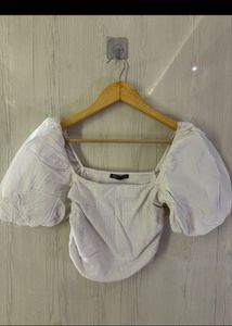 White Puff Sleeve Top