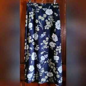 Navy Blue Floral Skirt (Elegant & Stylish)