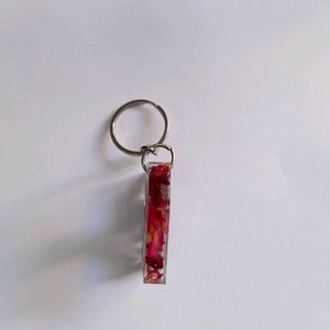 Real Rose Preserved Key Chain H Alphabet